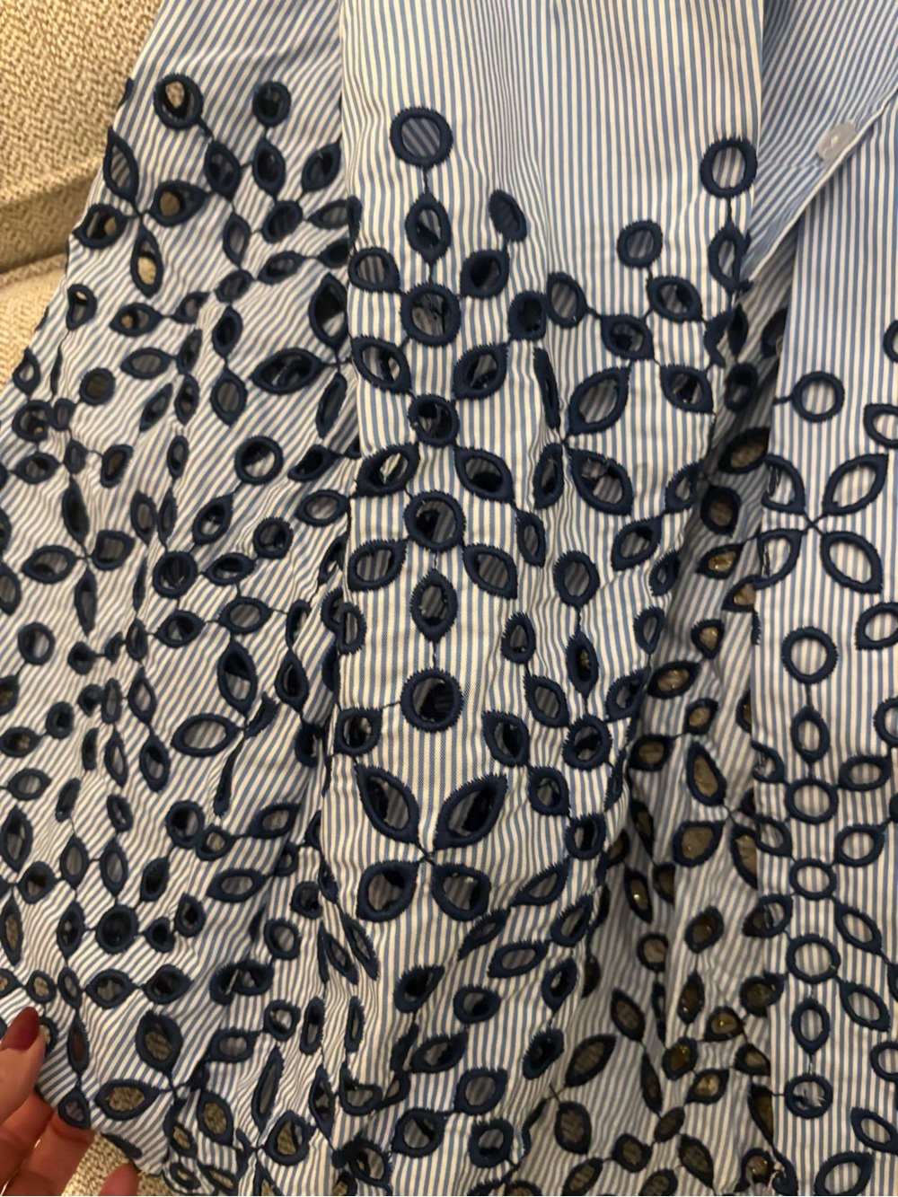 Tobie Eyelet Shirtdress💙🤍 - Picture 13 of 13